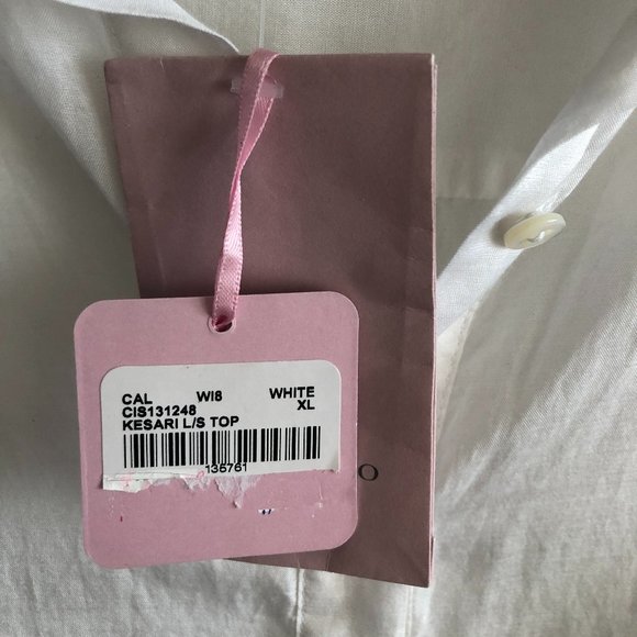 Calypso St. Barth White Sheer Top Kesari Button Down Silk/Cotton Blend XL - Picture 15 of 15